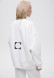 Grey melange color three-thread insulated elongated sweatshirt with a logo on the back